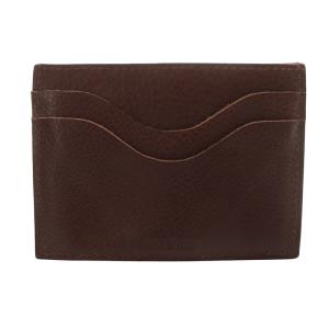 レザーカードケース 名刺入れ ロゴ 茶色 ブラウン /SR28