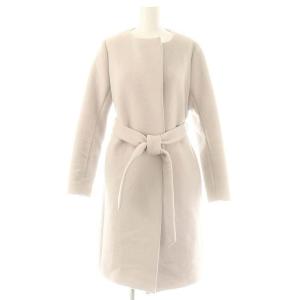 RF ノーカラー シャギー ラップコート ウール ベルト付き 38 ライトピンク /MI OS