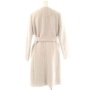 green label relaxing RF ノーカラー シャギー ラップコート ウール ベルト付き 38 ライトピンク /MI OS