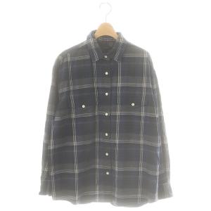 24AW ネルチェックシャツ 長袖 オーバーサイズ ネイビー グレー ホワイト /ES OS