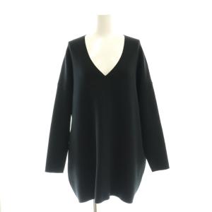 MALU Vネックプルオーバーニット セーター 長袖 黒 ブラック /AT OS