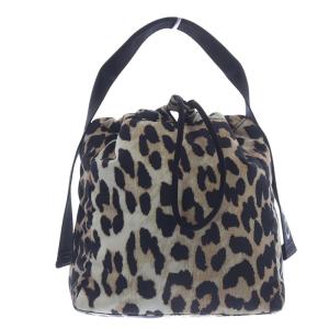 レオパード柄 ハンドバッグ べージュ 黒 ブラック /SR23
