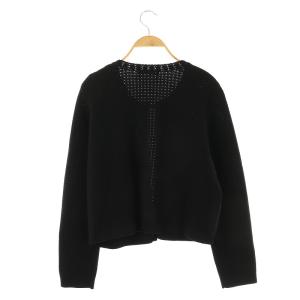 M-Premier BLACK フロントホックデザインニットジャケットノーカラー 38 ブラック /DF OS