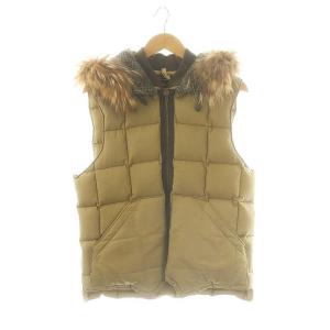 ×Eddie Bauer コヨーテファー ダウンベスト 48 ベージュ