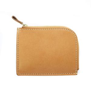 ヌメ革Lファスナー 財布 小銭入れ L字 薄型 レザー オーク AD /RI OS