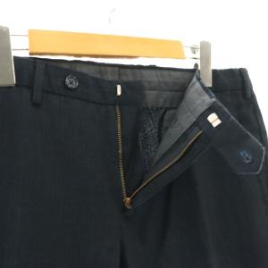 INCOTEX ヘリンボーン パンツ ウール 48 ネイビー /SS OS AD
