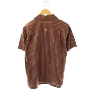 WACKO MARIA The Guilty Partiesストライプ柄半袖シャツ S ブラウン /HK OS AD