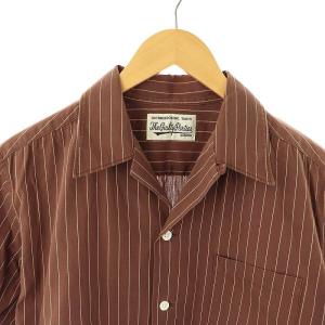 WACKO MARIA The Guilty Partiesストライプ柄半袖シャツ S ブラウン /HK OS AD