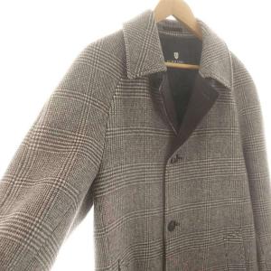 BLACK LABEL CRESTBRIDGE グレンチェック柄 ステンカラーコート L ブラウン