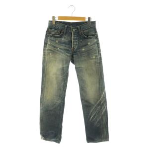 W501-01 ダメージ加工デニムパンツ W29L31 ブルー
