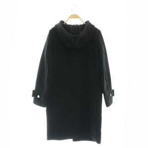 HYKE メルトンダッフルコート アウター フード 2 ブラック /ES OS SH