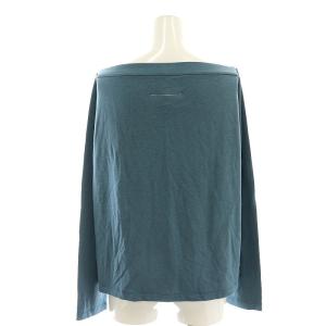 MM6 Maison Margiela レーヨンボートネックカットソー 長袖 M ブルーグリーン /ES OS SH