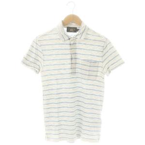コットン ボーダー ポロシャツ 半袖 XS ブルー オフホワイト /SY OS