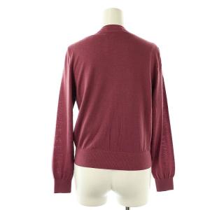 ANAYI 3Dフラワーレース アンサンブル カーディガン ニット クルーネック 36 ボルドー /AT OS