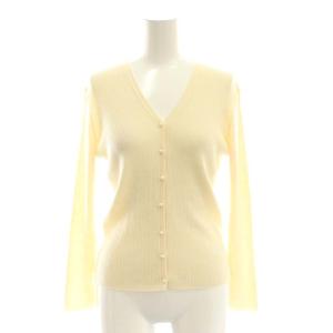 ウールリブパールモチーフボタンカーディガン ニット 38 アイボリー /DO OS