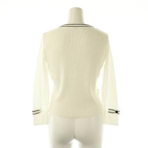 René ステッチデザインリブニットカーディガン クルーネック 長袖 34 白 ホワイト /AT OS
