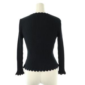 René LIMITED EDITION スカラップリブカーディガン ニット クルーネック 34 紺 ネイビー /AT