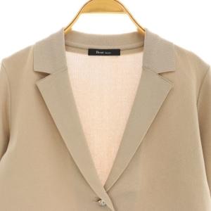 René ベーシック カメリアボタン襟付きカーディガン ニット 34 モカベージュ /ES OS