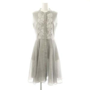 ベーシック basic フロントレースフィットフレアワンピース 34 グレー /MI OS