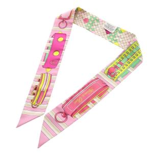 ツイリー スカーフ COLLIERS DE CHIENS REMIX コリエドシアン シルク ピンク /YO10