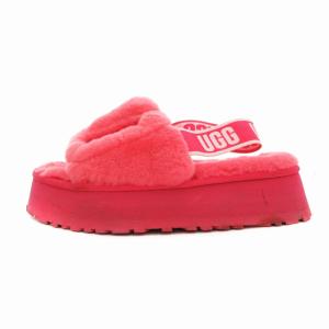 UGG 1112258 ディスコ スライド サンダル ファー シープスキン 厚底 ロゴ USA6 23.0cm