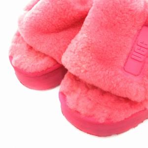 UGG 1112258 ディスコ スライド サンダル ファー シープスキン 厚底 ロゴ USA6 23.0cm