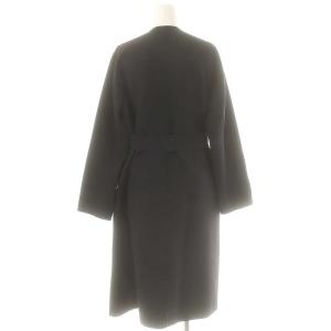 ANAYI ノーカラーコート スプリングコート リボンベルト付き 36 ダークネイビー /DF OS