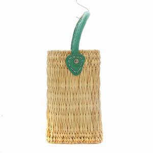 MYLAN ×Fatima Morocco タグ付き カゴバッグ ワンハンドル スクエア 山羊革 F 黄 イエロー