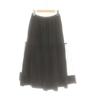 24AW Tulle Skirt チュールスカート フレア S 黒 /MI OS