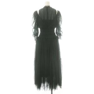 SNIDEL Sustainable チュールボリュームドレス ワンピース ロング 0 S 緑 グリーン /SY OS