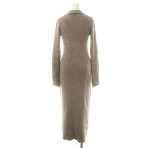 LagunaMoon 24SS カラーネックタイトニットワンピース 長袖 ロング S 茶 ブラウン /SY OS