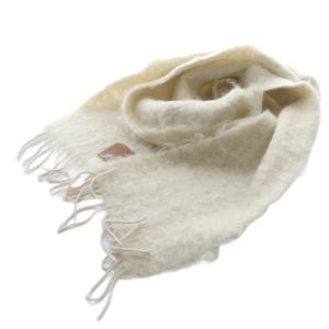 ウール モヘヤ フリンジ マフラー アイボリー /SR41 OH