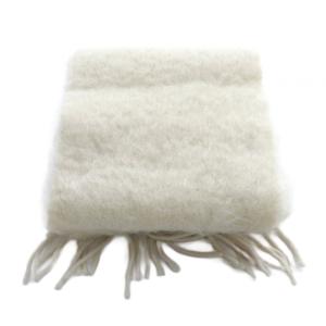 LOEWE ウール モヘヤ フリンジ マフラー アイボリー /SR41 OH