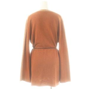 ETRO カシミヤトッパーカーディガン ニット ロング 40 ブラウンオレンジ マルチカラー /DO OS