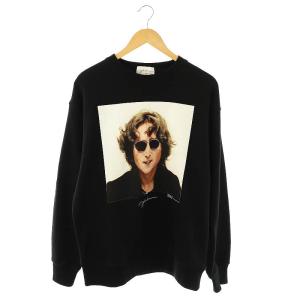 × ジョンレノン JohnLennon プリントスウェット カットソー 長袖 M ブラック マルチカラー
