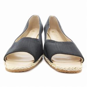 DIANA パンプス オープントゥ ウェッジソール ラメ 23.5cm チャコールグレー /JS