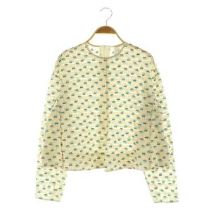 フラワージャカードブラウス プルオーバー 36 ベージュ