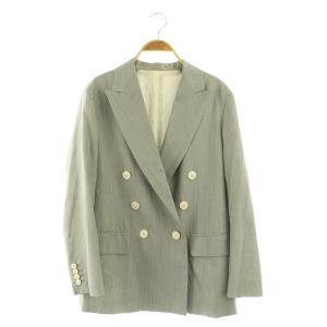 24SS ヘアライン ダブルジャケット 総裏地 34 グレー /MY OS