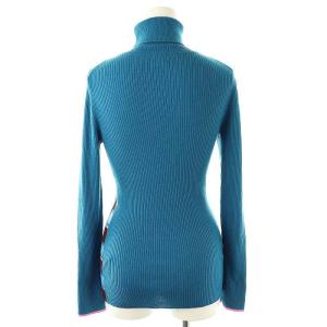 PS Paul Smith ウールタートルリブニットトップス セーター 長袖 M ブルー /DF OS