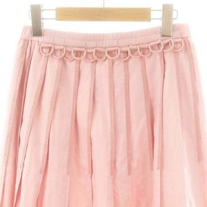 MUVEIL ステッチプリーツスカート 38 ピンク /MI OS