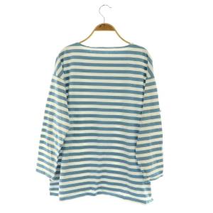 JOURNAL STANDARD LUXE 24SS ボーダー ボートネックカットソー 長袖 ワイド ブルー /MY OS