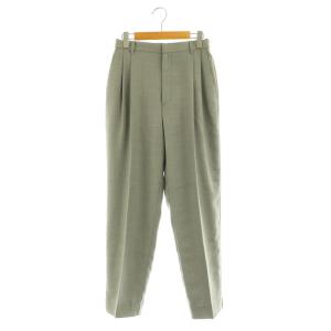 24SS テーパードパンツ スラックス タック ハイウエスト 38 グレー /MY OS