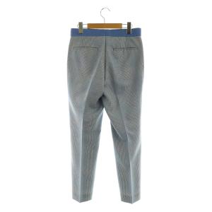 Drawer 千鳥格子スラックスパンツ テーパード ウール 36 ブルー /MY OS