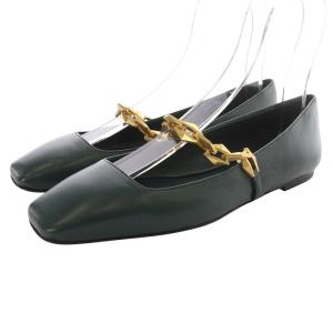 DIAMOND TILDA FLAT チェーンフラットシューズ 38 グリーン