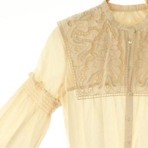 Diagram GRACE CONTINENTAL シルク綿刺繍ブラウス シャツ 36 白 ホワイト /SS OS