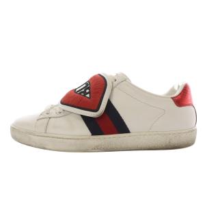 エース Ace Blind for Love スニーカー ローカット 刺繍 ベルクロ レザー 35 ホワイト