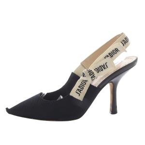 ジャドール スリングバック パンプス テクニカル ファブリック ハイヒール 34.5D ブラック /YO6