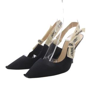 Christian Dior ジャドール スリングバック パンプス テクニカル ファブリック ハイヒール 34.5D ブラック /YO6