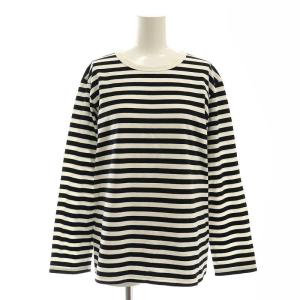 TS ボーダーTシャツ カットソー 長袖 2 黒 ブラック 白 ホワイト /AT OS