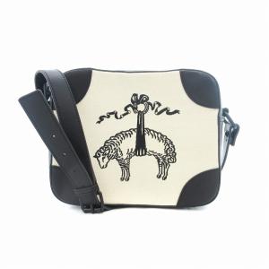 ショルダーバッグ キャンバス レザートリム キナリ 黒 ブラック /UO